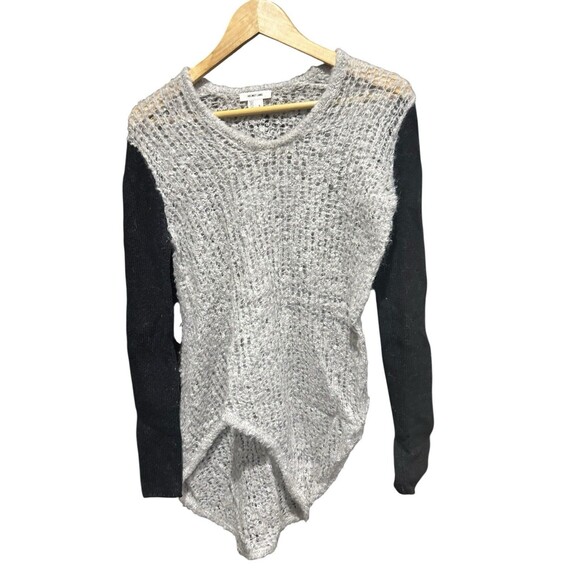 Helmut Lang Asymmetrical Sweater Mohair Designer Size Small Loose Knit Minimalis - Picture 2 of 6